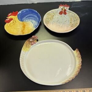 Set of 3 Vintage Farmhouse Plates‎ Platters Horchcow Jacques Made in Italy